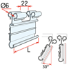 Image sur  PORTE-ÉTIQUETTE ÉLECTRONIQUE PIVOTANTE UNIVERSELLE POUR CROCHETS (2 INCLINAISON), ENCOCHE 22 MM